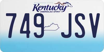 KY license plate 749JSV
