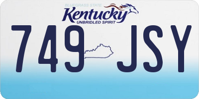 KY license plate 749JSY