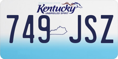 KY license plate 749JSZ
