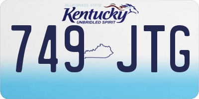 KY license plate 749JTG