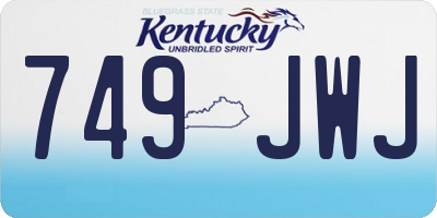 KY license plate 749JWJ