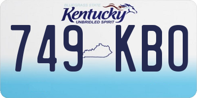 KY license plate 749KBO
