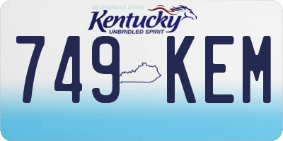 KY license plate 749KEM