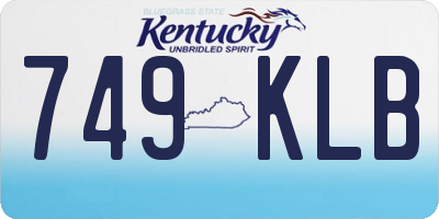 KY license plate 749KLB