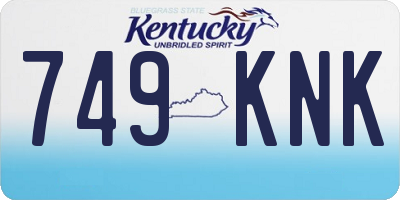 KY license plate 749KNK
