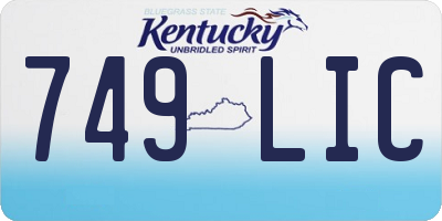 KY license plate 749LIC