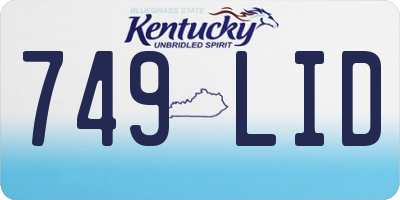 KY license plate 749LID