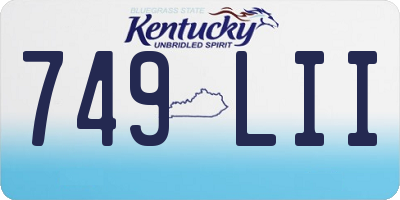 KY license plate 749LII