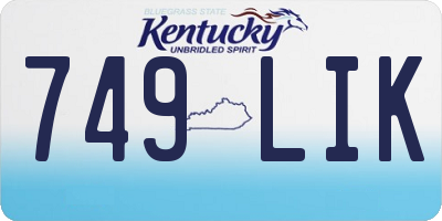 KY license plate 749LIK