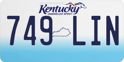 KY license plate 749LIN
