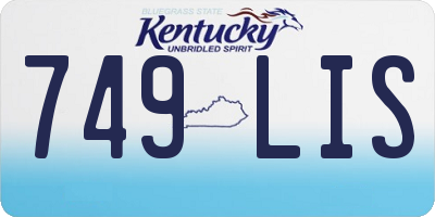 KY license plate 749LIS