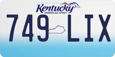 KY license plate 749LIX