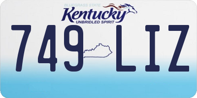 KY license plate 749LIZ
