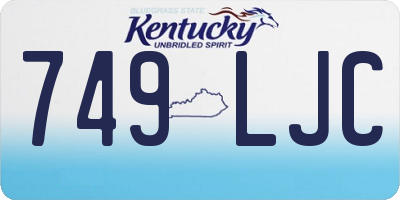 KY license plate 749LJC