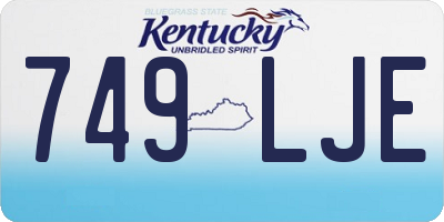 KY license plate 749LJE