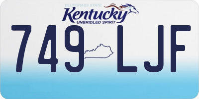 KY license plate 749LJF