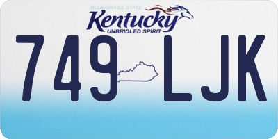 KY license plate 749LJK