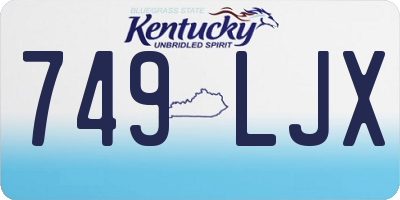 KY license plate 749LJX