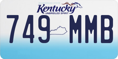 KY license plate 749MMB