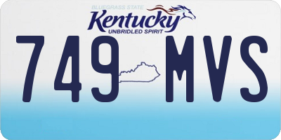 KY license plate 749MVS