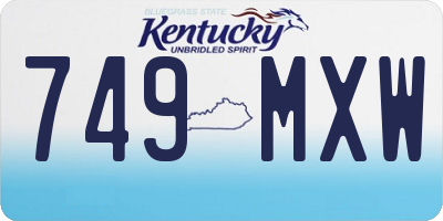 KY license plate 749MXW