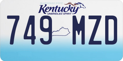 KY license plate 749MZD