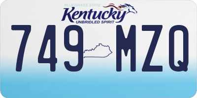 KY license plate 749MZQ