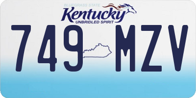 KY license plate 749MZV