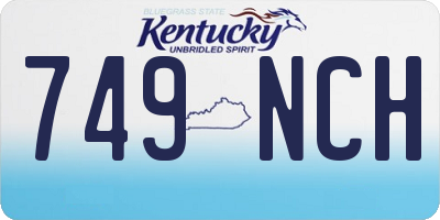 KY license plate 749NCH
