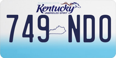 KY license plate 749NDO