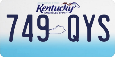KY license plate 749QYS