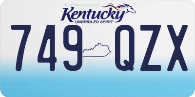 KY license plate 749QZX