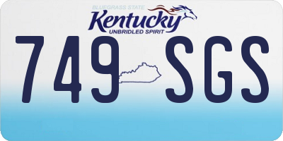 KY license plate 749SGS