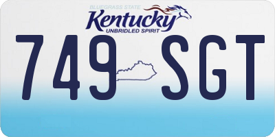 KY license plate 749SGT