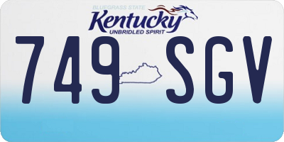 KY license plate 749SGV