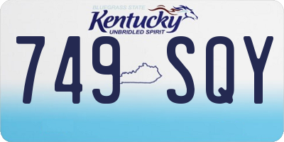 KY license plate 749SQY
