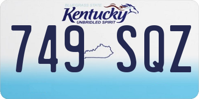 KY license plate 749SQZ