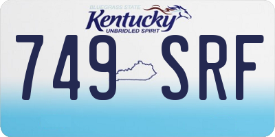 KY license plate 749SRF