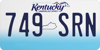 KY license plate 749SRN