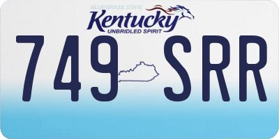 KY license plate 749SRR