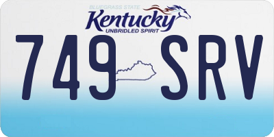 KY license plate 749SRV