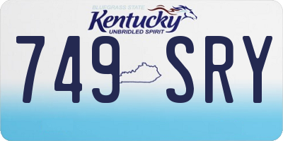 KY license plate 749SRY