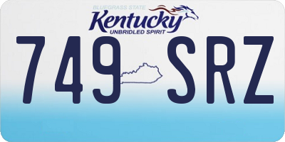 KY license plate 749SRZ