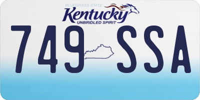 KY license plate 749SSA