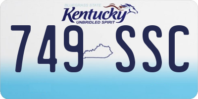 KY license plate 749SSC
