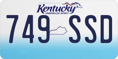 KY license plate 749SSD