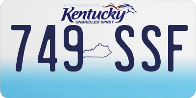 KY license plate 749SSF