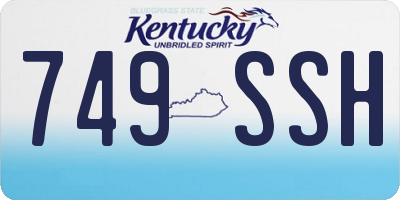 KY license plate 749SSH