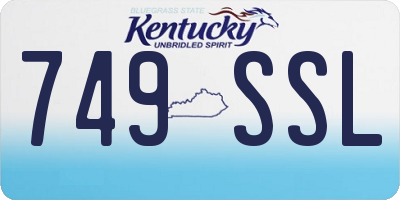 KY license plate 749SSL