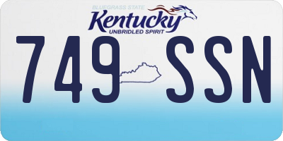 KY license plate 749SSN